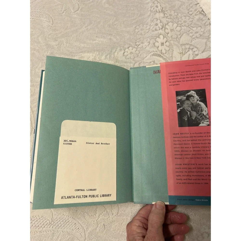 Sister & Brother Joan Nestle John Preston LGBTQ Essays Hardcover 1994 006251055X